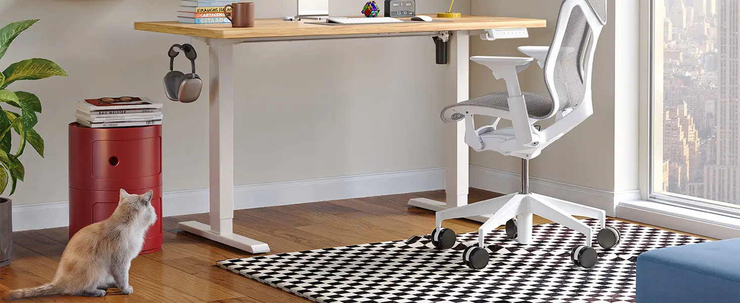 Birou electric reglabil pe înălțime, blat 112 × 60 cm – imagine detaliu 2
