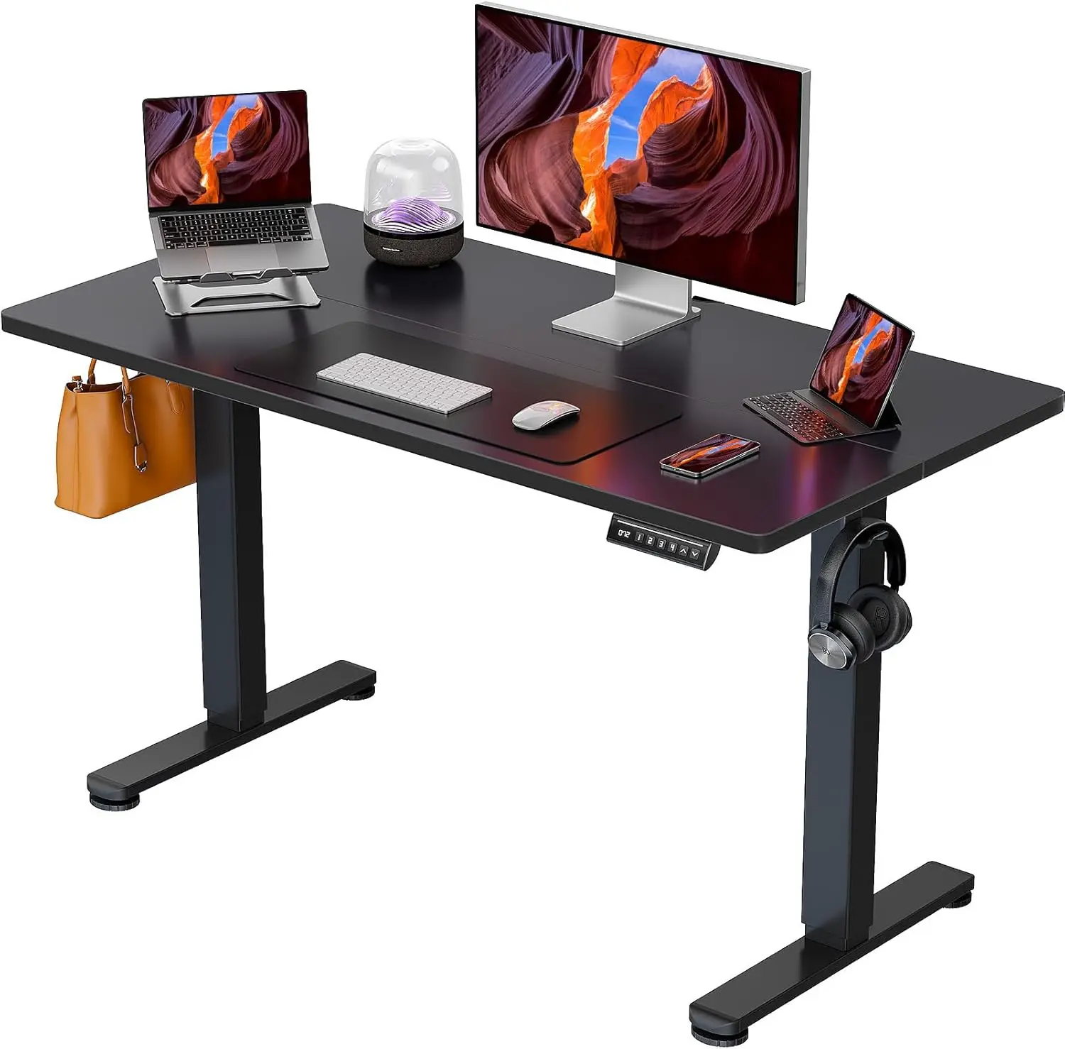 Birou electric reglabil pe înălțime, blat 112 × 60 cm, funcție memorare — imagine 2