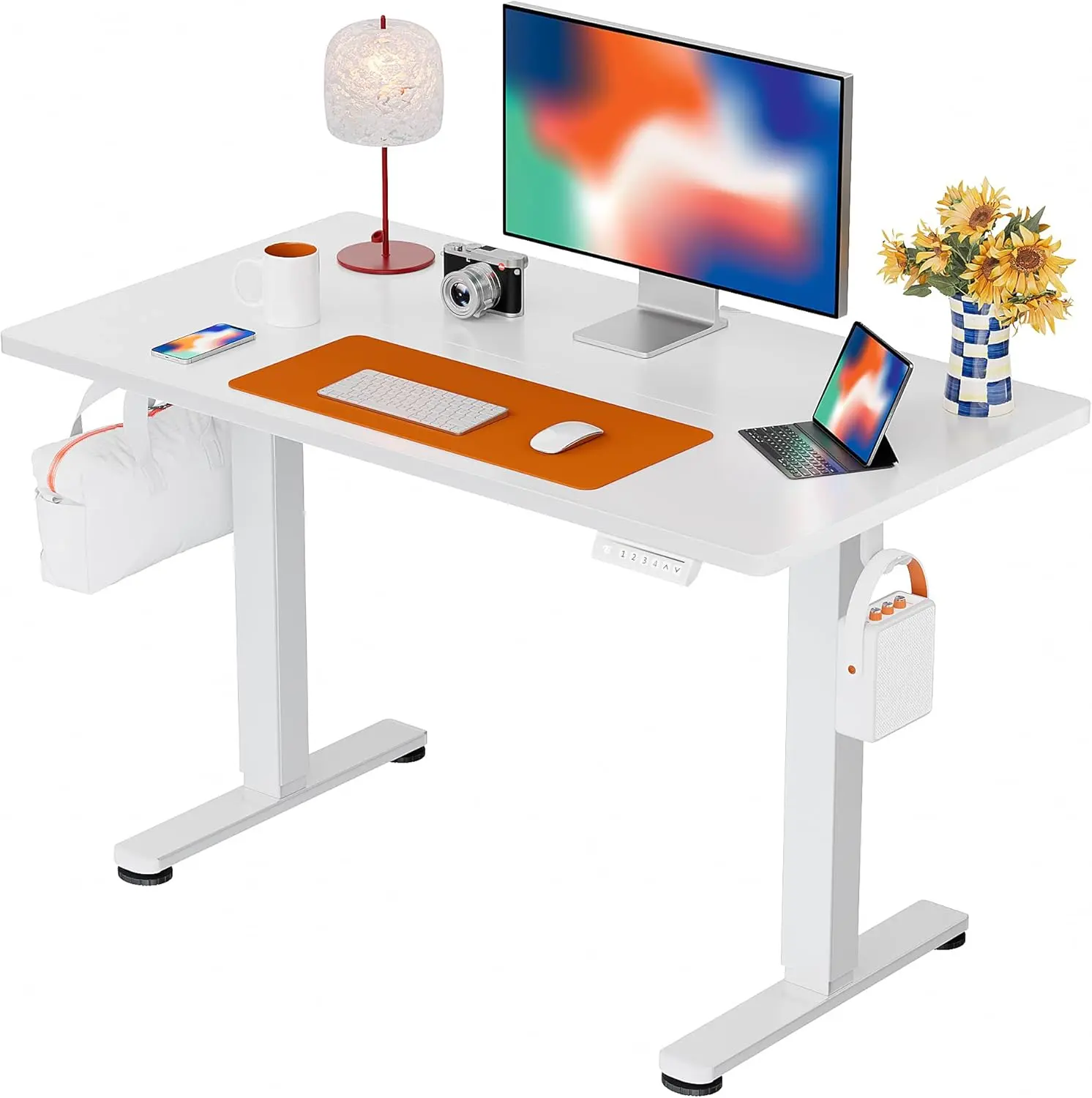Birou electric reglabil pe înălțime, blat 112 × 60 cm, funcție memorare — imagine 4